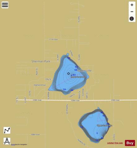 Lower Scott Lake depth contour Map - i-Boating App