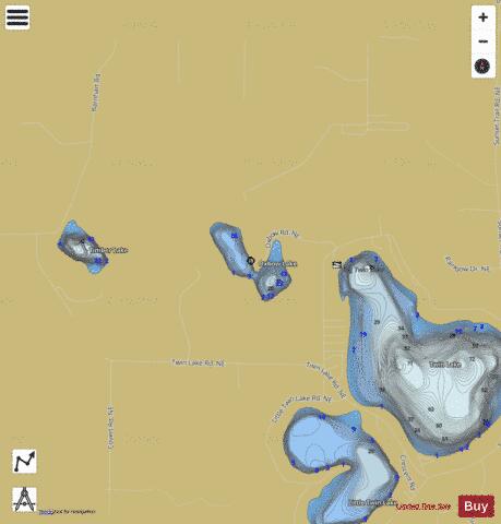 Oxbow Lake depth contour Map - i-Boating App