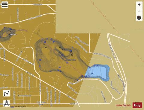 Reeds Lake depth contour Map - i-Boating App
