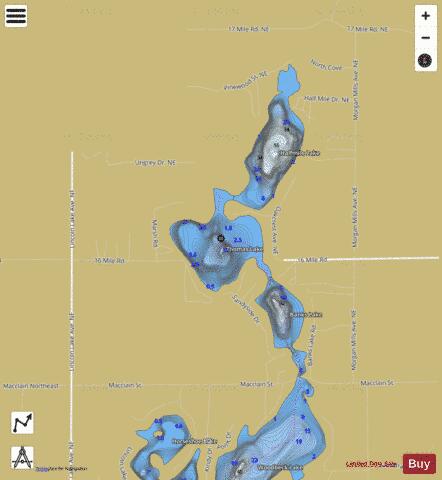 Thomas Lake depth contour Map - i-Boating App