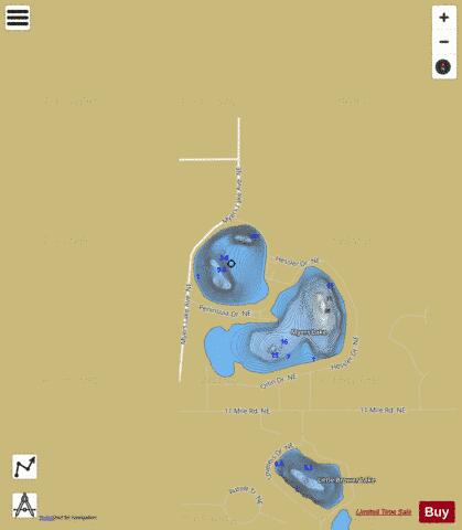 Little Myers Lake depth contour Map - i-Boating App