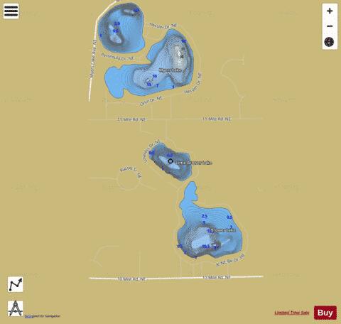 Little Brower Lake depth contour Map - i-Boating App