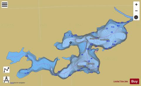 Lake Hudson depth contour Map - i-Boating App