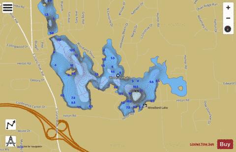 Woodland Lake depth contour Map - i-Boating App