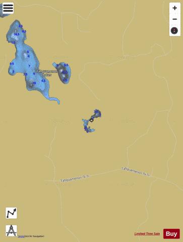 Hanes Lake #4 depth contour Map - i-Boating App