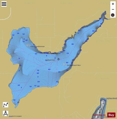Fletcher Pond depth contour Map - i-Boating App