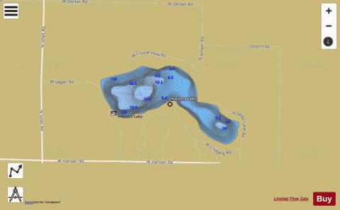 Hackert Lake depth contour Map - i-Boating App