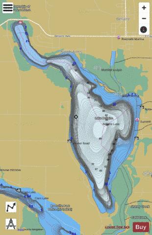 Bellaire, Lake depth contour Map - i-Boating App