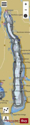 Torch Lake depth contour Map - i-Boating App