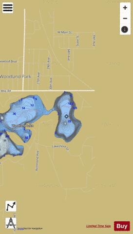 East Lake depth contour Map - i-Boating App
