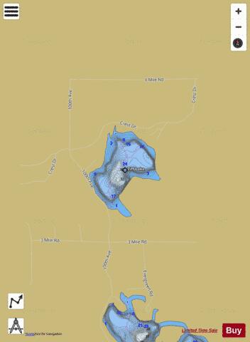 Tiff Lake depth contour Map - i-Boating App