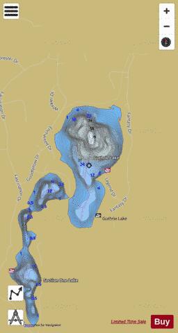 Guthrie Lake depth contour Map - i-Boating App