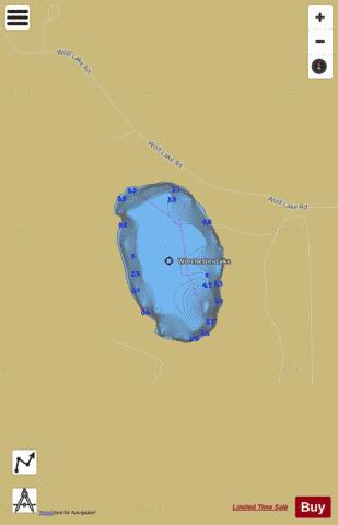 Worchester Lake depth contour Map - i-Boating App