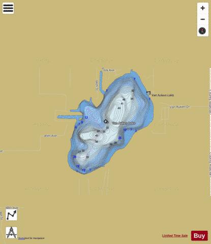 Van Auken Lake depth contour Map - i-Boating App