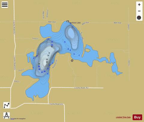 Bankson Lake depth contour Map - i-Boating App
