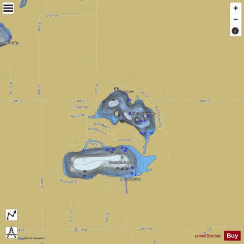 North Scott Lake depth contour Map - i-Boating App