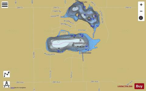 South Scott Lake depth contour Map - i-Boating App