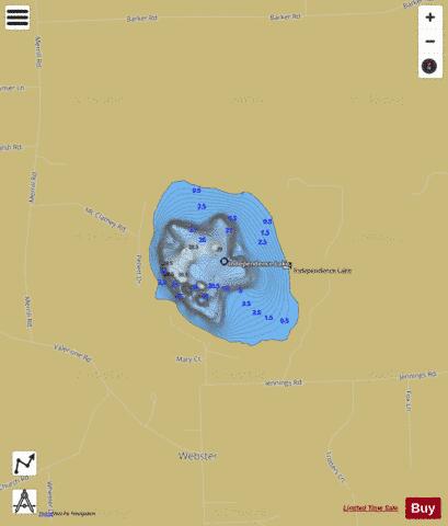 Independence Lake depth contour Map - i-Boating App