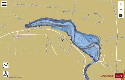 Barton Pond depth contour Map - i-Boating App