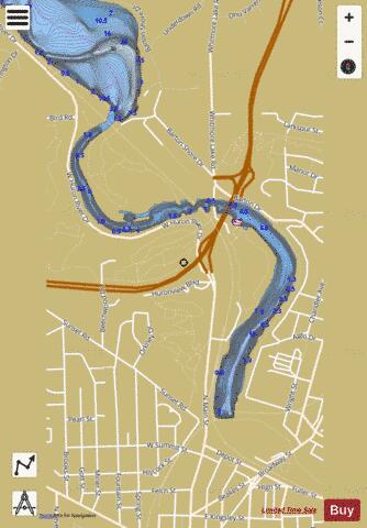 Argo Pond depth contour Map - i-Boating App