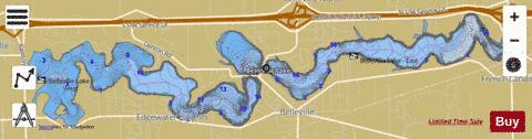 Belleville Lake depth contour Map - i-Boating App