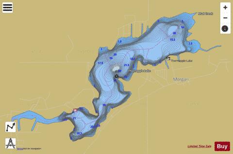 Thornapple Lake depth contour Map - i-Boating App