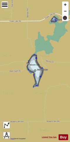 Bassett Lake depth contour Map - i-Boating App