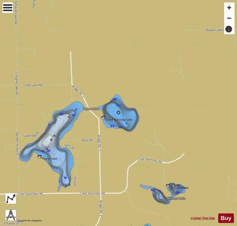 Chief Noonday Lake depth contour Map - i-Boating App