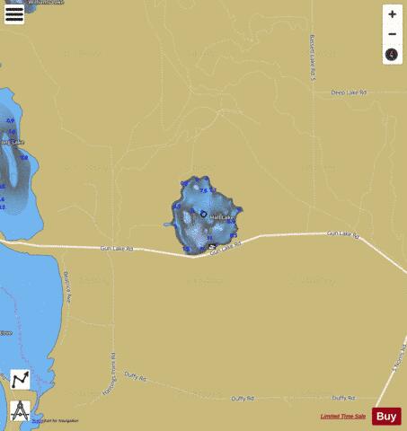 Hall Lake depth contour Map - i-Boating App
