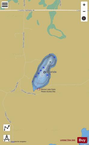 Dinner depth contour Map - i-Boating App