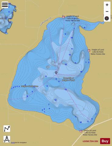 Height of Land depth contour Map - i-Boating App