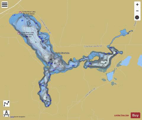 Turtle River depth contour Map - i-Boating App