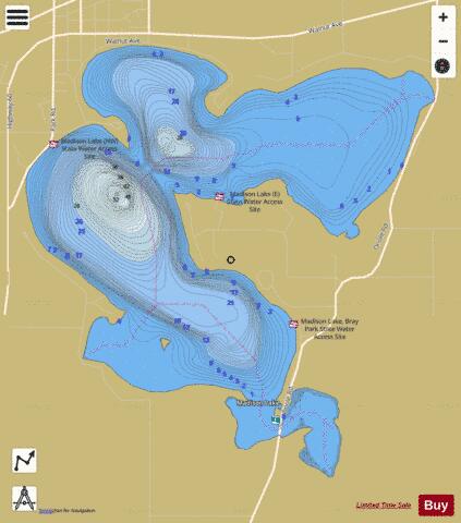 Madison depth contour Map - i-Boating App