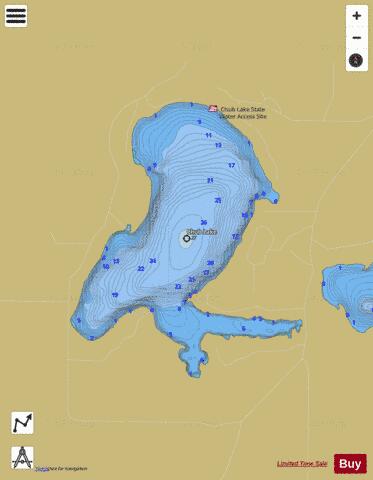 Chub depth contour Map - i-Boating App