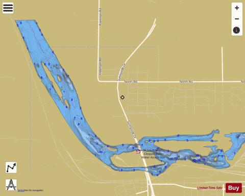 Cloquet Res. depth contour Map - i-Boating App