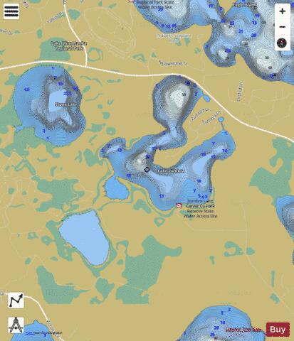 Zumbra-Sunny depth contour Map - i-Boating App