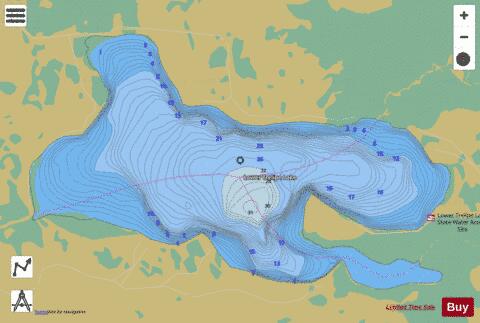 Lower Trelipe depth contour Map - i-Boating App