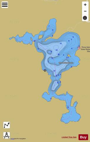 Three Island depth contour Map - i-Boating App
