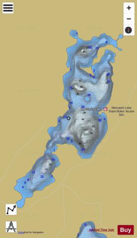 Moccasin depth contour Map - i-Boating App