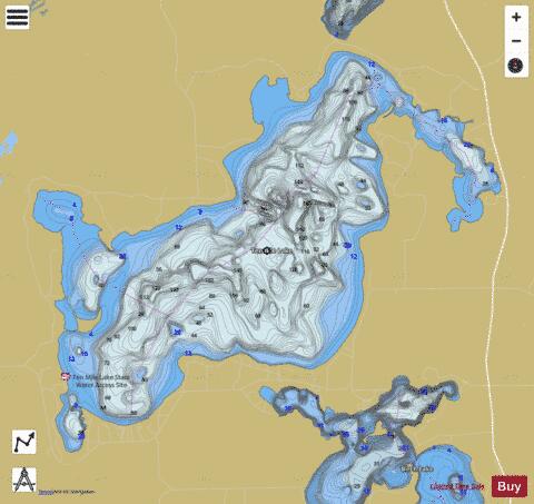 Ten Mile depth contour Map - i-Boating App