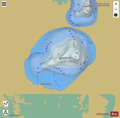 Crooked depth contour Map - i-Boating App