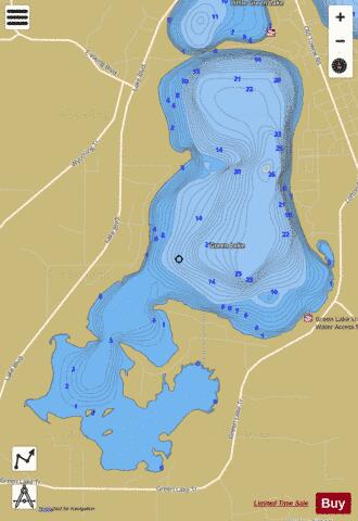 Green (Main Basin) depth contour Map - i-Boating App