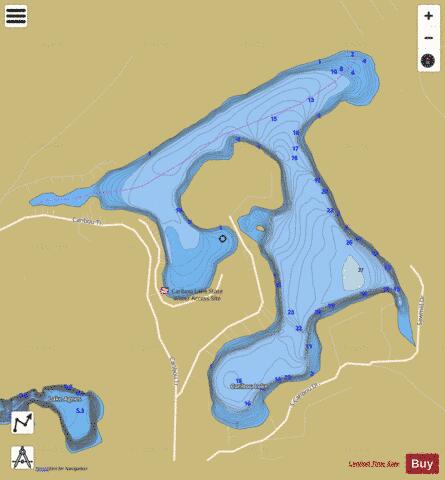 Caribou depth contour Map - i-Boating App