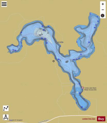 Camp depth contour Map - i-Boating App