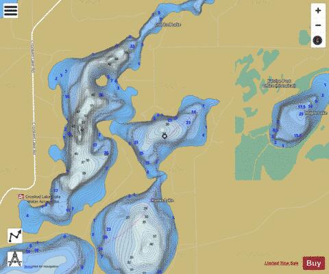 Crooked (Sugar Bay) depth contour Map - i-Boating App