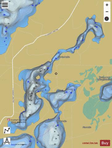 Crooked (Main Bay) depth contour Map - i-Boating App