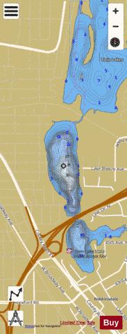 Middle Twin depth contour Map - i-Boating App