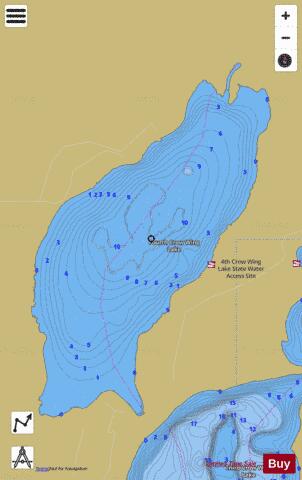 Fourth Crow Wing depth contour Map - i-Boating App