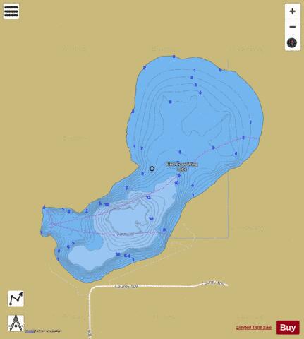 First Crow Wing depth contour Map - i-Boating App