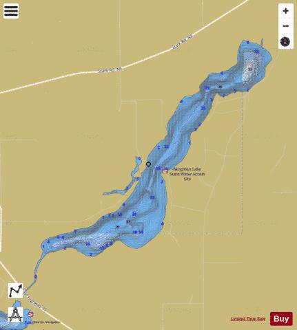 Skogman depth contour Map - i-Boating App